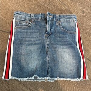 Joe's Jeans Denim Mini Skirt with Red and White Stripes girls